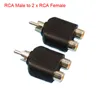 Adaptateur de prise séparateur RCA AV o Y, 1 mâle à 2 femelles, câble de prise x2, convertisseur de câble TV 8834615