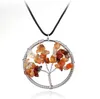 Hot sale Exaggerated natural crystal pendant life tree necklace necklace gravel pendant WFN074 (with chain) mix order 20 pieces a lot