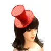Burlesque Gothic glitter mini cappello a cilindro a colore puro color feste chiesa clip per capelli a base di macellini a150