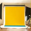 Solid Yellow Color Wall Photography Backdrops Blue Floor Photo Backgrounds Computer Printed Vinyl Wallpaper for Studio Picture Shooting
