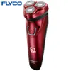 Flyco Professional Double-track três cabeças flutuantes independentes Máquina inteira lavável com LED Display barbeador elétrico FS338