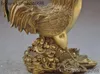 11 "Chinois Fengshii Brass richesse monnaie zodiaque coq coq statue de poulet