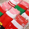 Chaussettes chaudes de Noël en coton pour enfants Chaussettes de flocon de neige de dessin animé Jacquard Père Noël Chaussettes en coton de cheville de cadeau de Noël rouge pour bébé