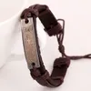 Adjustable leather bracelets wristband cross Christianity Bible tag charm bracelet bangle cuffs for women men fashion jewelry