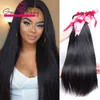 3pcs/Los unverarbeitete brasilianische Jungfrau Haarwebe gerade Haarverlängerungen Bündel peruanischer malaysischer indischer Remy Haare Bündel Schussgreastremie 8-34-Zoll-Verkauf