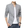 All'ingrosso- 2016 Plus size blazer casual stile coreano per uomo slim fit giacca maschile colletto alla coreana di alta qualità Blazer 138