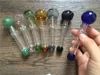 12cm lang met 12mm od bal 30mm kleurrijke glazen lepel rokende bong tobacoo kom pijp voor kruid olie tuig glazen bongs