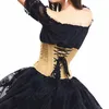 12 stalen botten onderborst taille taming corset met contrast Brocade borduurwerk heuppaneel en gebogen zoom vrouwen alledaagse taille trainer corset