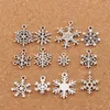 Noël MIXED Snowflake Charms 120pcs / lot Antique Argent Pendentifs Bijoux DIY L770 L738 L1607 L742 Fit Bracelets Colliers LM38218P