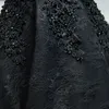 Sexy Black Party Sukienki Koronki Prom Dresses V-Neck Bez Rękawów Koronki Powrót Długość Kolana Wieczorowa Suknie Aplikacja z koralikami Quinceanera Suknie