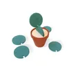 Partihandel - Hushåll Kreativ DIY Cactus Shaped Coasters Nonslip Cup Värme Isolering Bowl Place Mat Pads Drickhållare