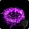 Solar LED Garlands String Lights 10M 33ft 100leds Copper Wire Light White Yellow Outdoor waterproof Fairy Lamp Christmas Decoration lighting