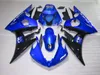 Gratis Anpassa Fairing Kit för Yamaha YZF R6 03 04 05 Blue Black Fairings Set YZF R6 2003 2004 2005 OT32