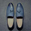 Mens Loafers 가죽 레트로 신발 럭셔리 2019 디자이너 플랫 운전 캐주얼 신발 남성 고품질의 갈색 Espadrilles 브랜드 영국 스타일