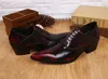 ¡Envio GRATIS! Zapatos de vestir de hombre rojo vino Zapatos de oficina de hombre formales clásicos Zapatos de cuero de hombre con cordones frescos Oxford, EU388-46.