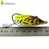 4pcs de borracha sapo macio isca de pesca de cor misto Groove ganchos lâmina lâmina de água flutuante de barriga flutuante pesca de pesca artificial