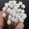 Güzel 40 Adet Toptan Düğün Gelin İnci Çiçek Kristal Saç Pins Klipler Gelin # R408