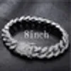 Hommes glacés de 12 mm d'épaisseur en or lourd argent cz bracelet cubain bracelet matériau de cuivre laboratoire bracelet chaîne fermoir 8quot5960252