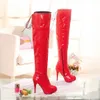 wholesaler free shipping factory price special price high heel long boot inner slide laceup jack boots overknee boots pole dancing boot