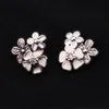 EDELL 2017 New 925 Sterling Silver Earring Mix Enamel Poetic Blooms With Crystal Stud Earrings Compatible With Women Jewelry Gift 6021