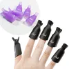 Groothandel-10PCS/set Wearable Acryl Nail Art afwezig van Cap Clip UV-gel Poolse Remover Wrap Tools Diy Beauty Nail Care Tools