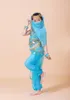 Ручной работы дети танцевальные костюмы живота девушки болливудские индийские характеристики дети живота танцующие брюзки ткань целый набор 7шт
