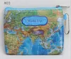 5PCS 3D Printing PU Mini World Map Coin Purse Pouch Women Men Casual Zipper Card Dollar Change Bag Case