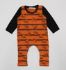 Nowe ubrania dla niemowląt bawełniane ubrania noworodka pasiona dynia druku długi rękaw romper kombinezon halloween kostium baby boy romper baby onesie
