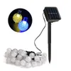 Solarsträngsljus 20ft 30 LED -vit kristallkulvattentät utomhusdriven Globe Fairy
