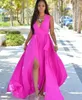 Long Fuschia Prom Robes Fashion Deep V coude côté coulire longueur de plancher moderne filles robes de fête Taille 6231321