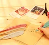 귀여운 깃털 금속 핸들 편지지 성격 중립 펜 도매 레트로 크리 에이 티브 사무실 G1181