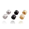 Fashion Hiphop Screw Barbell Ear Stud Silver Black Gold Titanium Steel Dumbbell Tragus Piercing Earrings For Men Women Body Jewelry