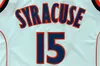 Męskie koszulki do koszykówki Syracuse Orange Camerlo Anthony College #15 czarne białe koszule University Stitched Oak Hill High School Jersey S-XXL