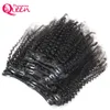 Mongolian Afro Kinky Curly Clip In Human Hair Extensions 7 PcsSet Clips In 4B 4C Pattern Mongolian Virgin Human Hair Weave Bundle9184881