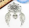 100 stks/partij Vintage Antiek Zilver Dreamcatcher Charms Dangle Hanger Fit Europese ketting Sieraden Maken diy