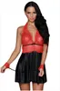 Babydoll de encaje para mujer, ropa de dormir con cuello Halter, lencería de malla, trajes, talla: S M L DLM31052