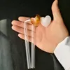 Color Long Peach Pot Pot Glass Bongs Acessórios, tubos coloridos fumando tubos de vidro curvo Tubos de queimador de óleo Tubos de água Dab Rig Bongs Pip PiP