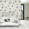 Personality Art Non-woven Wallpaper Pure Paper Black White Large Flower Floral Living Room Bedroom Wall Papers Home Decor Mural