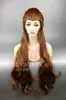 Cinq armées Tauriel Extra Lord of the Rings Hobbit Elf Captain Tauriel 100 cm Long Wavy Brown Cosplay Hair Wig for Women5836748
