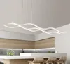 Minimalismo moderno onda led pingente luz lustre pingente pendurado lustre de alumínio luminárias para sala de jantar cozinha bar ac85265v