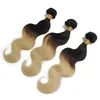 Объемная волна бразильский Ombre Weave человеческих волос 1B / 613 1B / серый двухцветный перуанский уток волос дешевые пучки волос