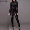 новый летний стиль черный водолазка с длинным рукавом блесток блестение женщины комбинезон боди сексуальные комбинезоны для женщин клубная одежда Rompers