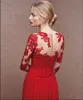 Elegant Lace Chiffon Christmas Party Dresses Circelee Red Prom Dress Online Fancy Long Evening Dress Illusion Bodice Celebrity For3646899