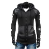 Wholesale- KLV  Clothing Slim Mens Coat Casual Cotton Leather Winter Warm Hooded Sweatshirt Coat Jacket Outwear jaqueta masculina 2016