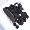 Free Shipping!! High Quality 8A Brazilian Malaysian Peruvian Indian Virgin Human Remy Body Wave with 13*4 Lace Frontal Hair Extensions