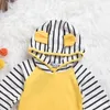 Mikrdoo Baby Junge Mädchen Freizeitkleidung Gelb Hoodies Gestreifte Hosen 2PCS Kinder Baumwolle Anzug Kind ONeck Hoody Kleidung Langarm In9692288