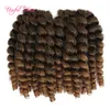 8Inch Wand Curl Bouncy Twist Crochet Hair Extensions, Syntetisk Braiding Hair Ombre Crochet Braiding Hair For Marley Women