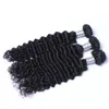 Cabelo virgem brasileiro onda profunda tece cabelo humano tramas duplas de cor natural 100 g/pacote 3 pçs/lote extensões de cabelo