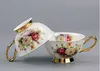 Набор кофейных чашек из розового костяного фарфора, керамическая чайная кружка, европейский стиль, королевская классическая посуда для напитков, креативный подарок