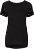 2017 di Modo di Nuova Vendita di Colore Solido Paillettes Patchwork Lady Manica Corta T-Shirt Top Tee Camicetta Femminile T Shirt Per Le Donne